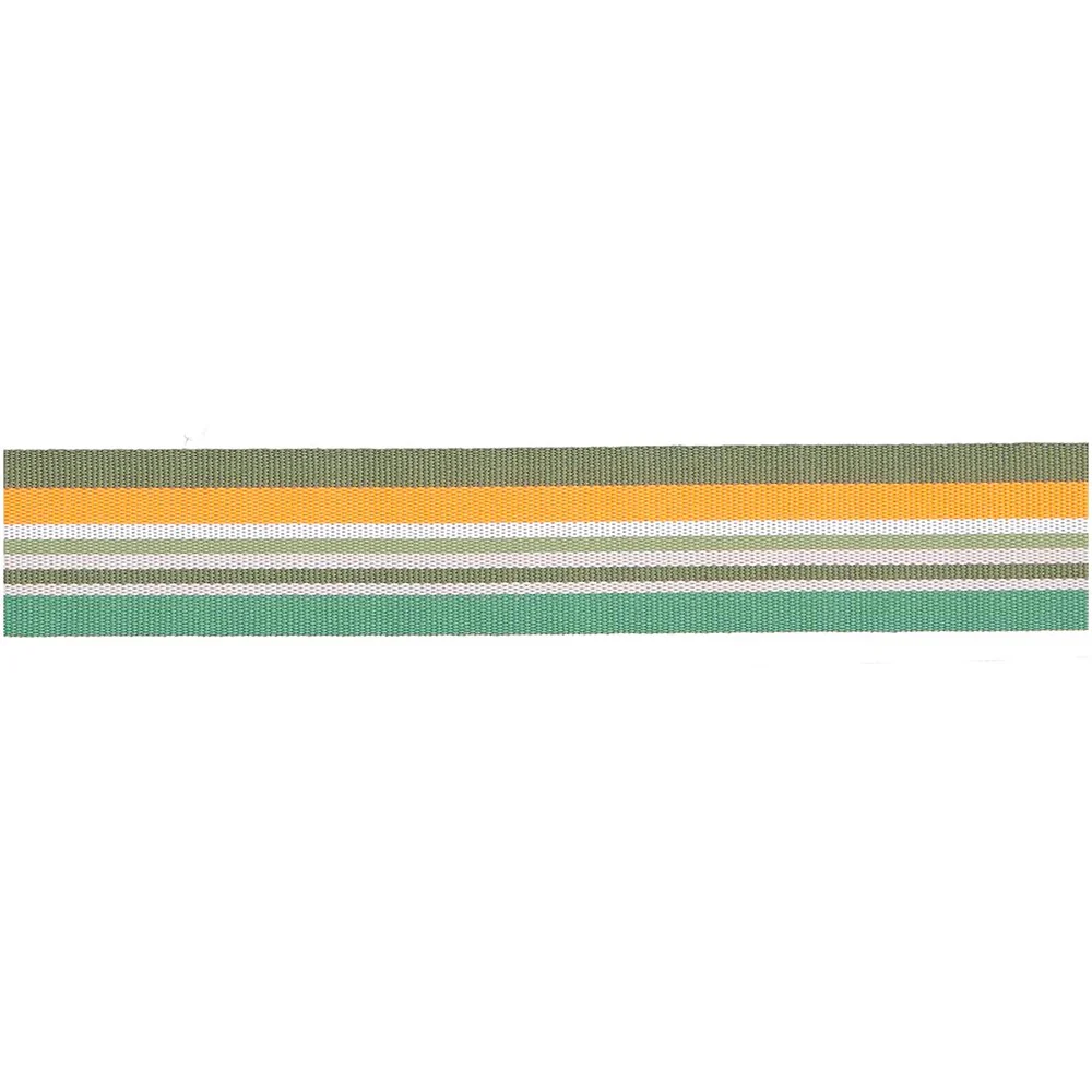 Paper Poetry Woven Ribbon Multi Stripes Neon Green / Orange / White / Pink - Image 2