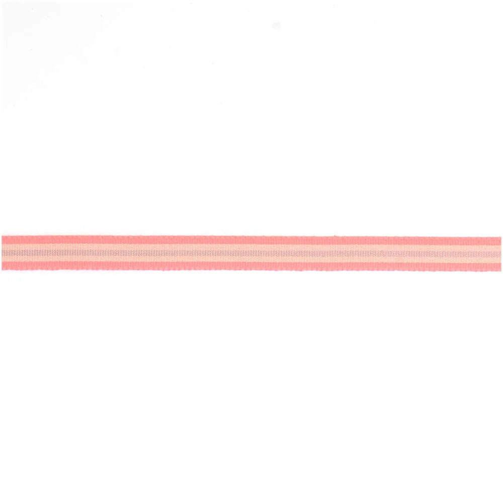 Paper Poetry Woven Ribbon Multi Stripes Neon Pink / Yellow / Grey - Image 2