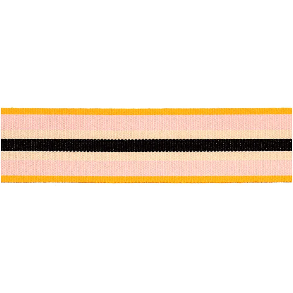 Paper Poetry Woven Ribbon Multi Stripes Neon Red / Pink / Apricot / Black - Image 2