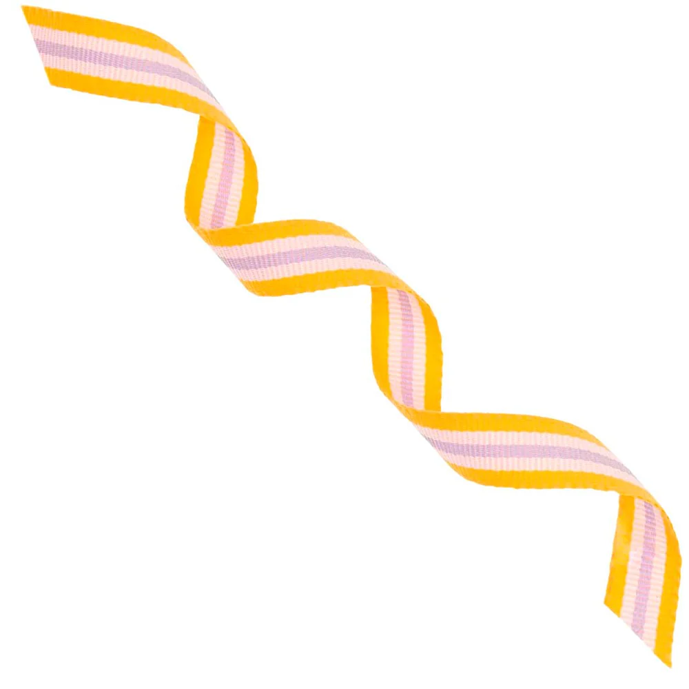 Paper Poetry Woven Ribbon Multi Stripes Orange / White / Lilac - Image 3