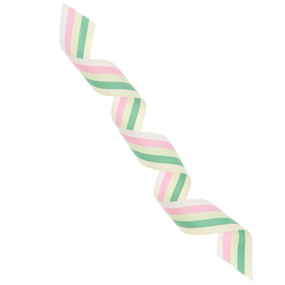 Paper Poetry Woven Ribbon Multi Stripes Pink / Green / Yellow - Image 3
