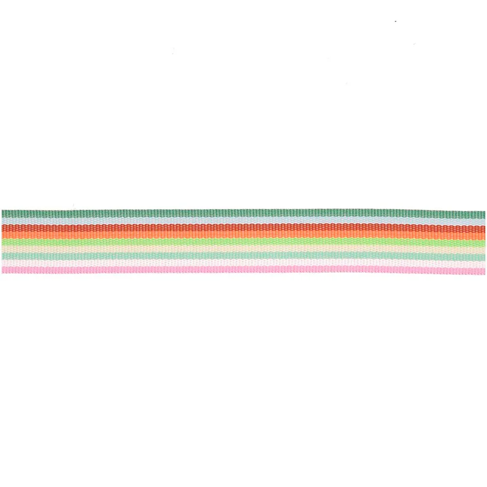 Paper Poetry Woven Ribbon Multi Stripes Neon Pink / Green / Yellow / Red / Blue - Image 2