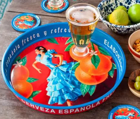 Round serving tray - Cerveza Española - Image 2