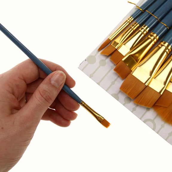 Royal Brush ZipLock Set - Medium Gold Taklon Round Variety - Image 2