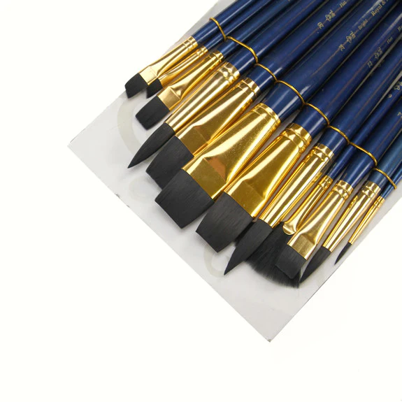 Royal Brush ZipLock Set - Soft Black Taklon Flat Variety