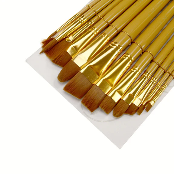 Royal Brush ZipLock Set - Soft Brown Taklon Flat Variety