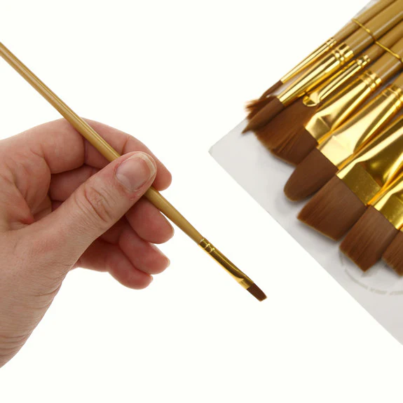 Royal Brush ZipLock Set - Soft Brown Taklon Flat Variety - Image 2