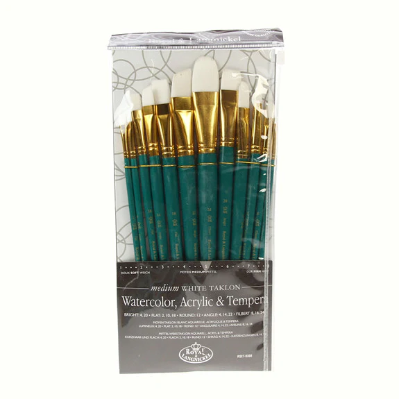 Royal Brush ZipLock Set - White Taklon Filbert Variety - Image 3