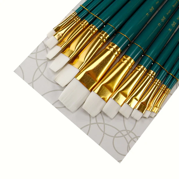 Royal Brush ZipLock Set - White Taklon Flat Variety