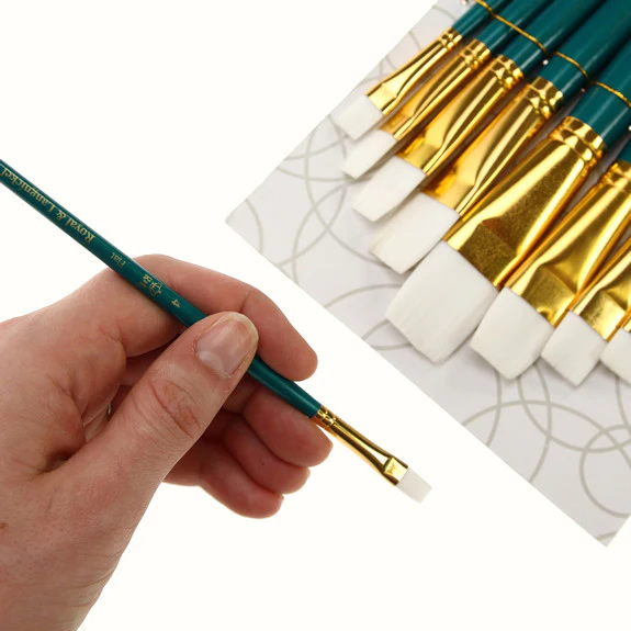 Royal Brush ZipLock Set - White Taklon Flat Variety - Image 2