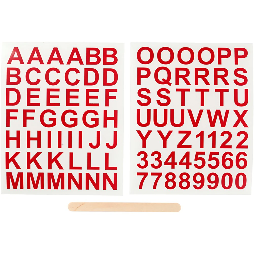 Rub-on Stickers Letters and Numbers: Red - Image 2