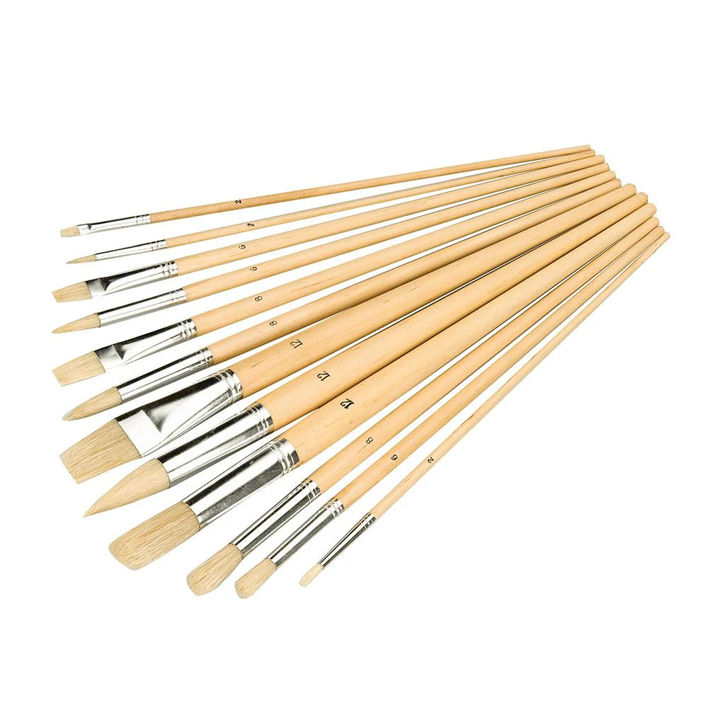 Silverline Artist Paint Brush Set 12pc - Mixed Tip