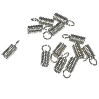 Spring Ends White Tin Plated - 12 Pk