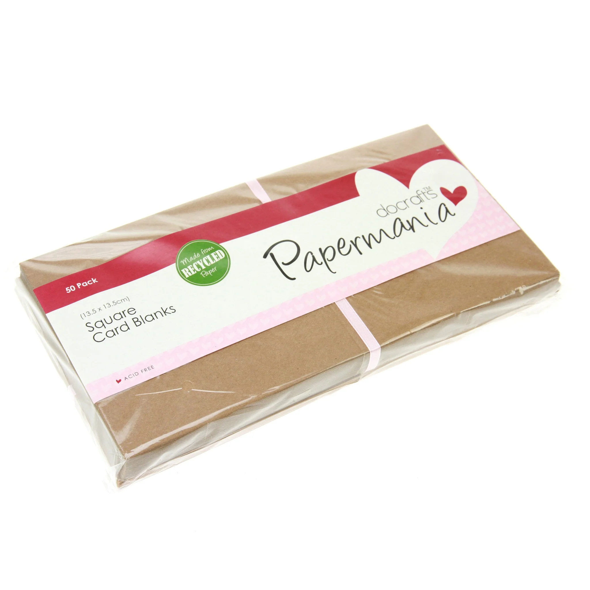 Square Card Blanks  50Pk - Recycled Kraft - Image 2