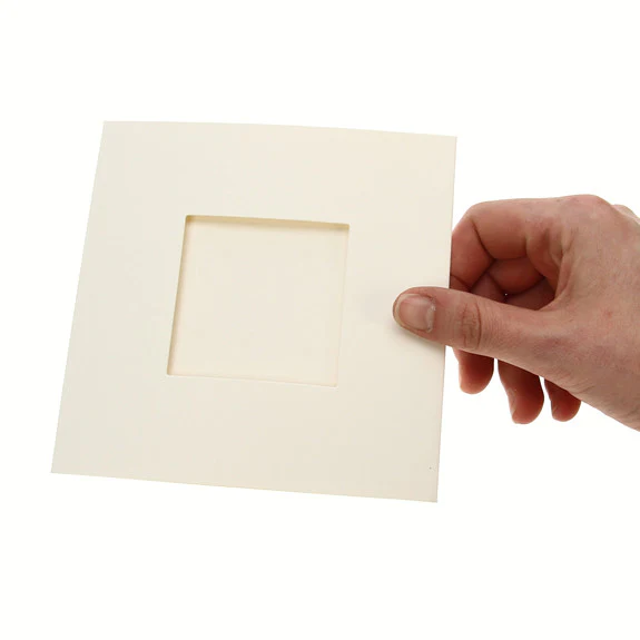 Square Tri Fold Photo Aperture Card Blanks 300gsm 10Pk - Cream - Image 2