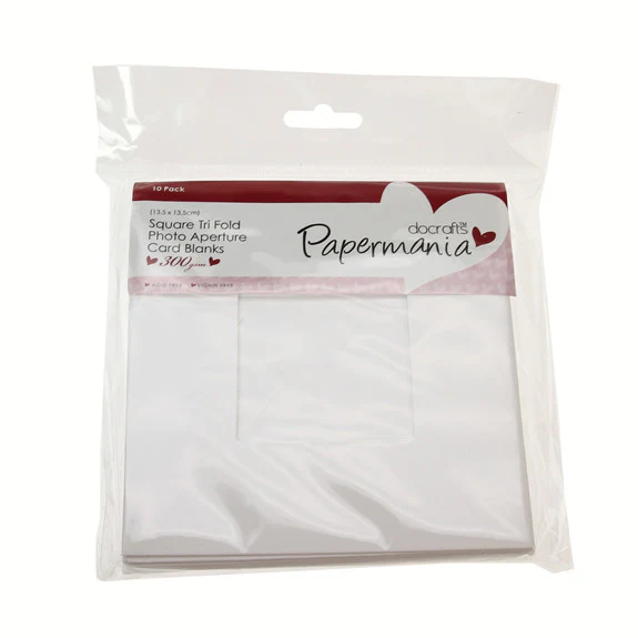 Square Tri Fold Photo Aperture Card Blanks 300gsm 10Pk - White - Image 3