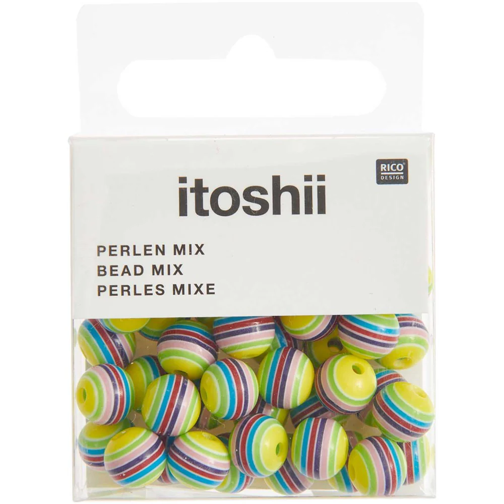 Itioshii Striped Beads Purple / Yellow Mix