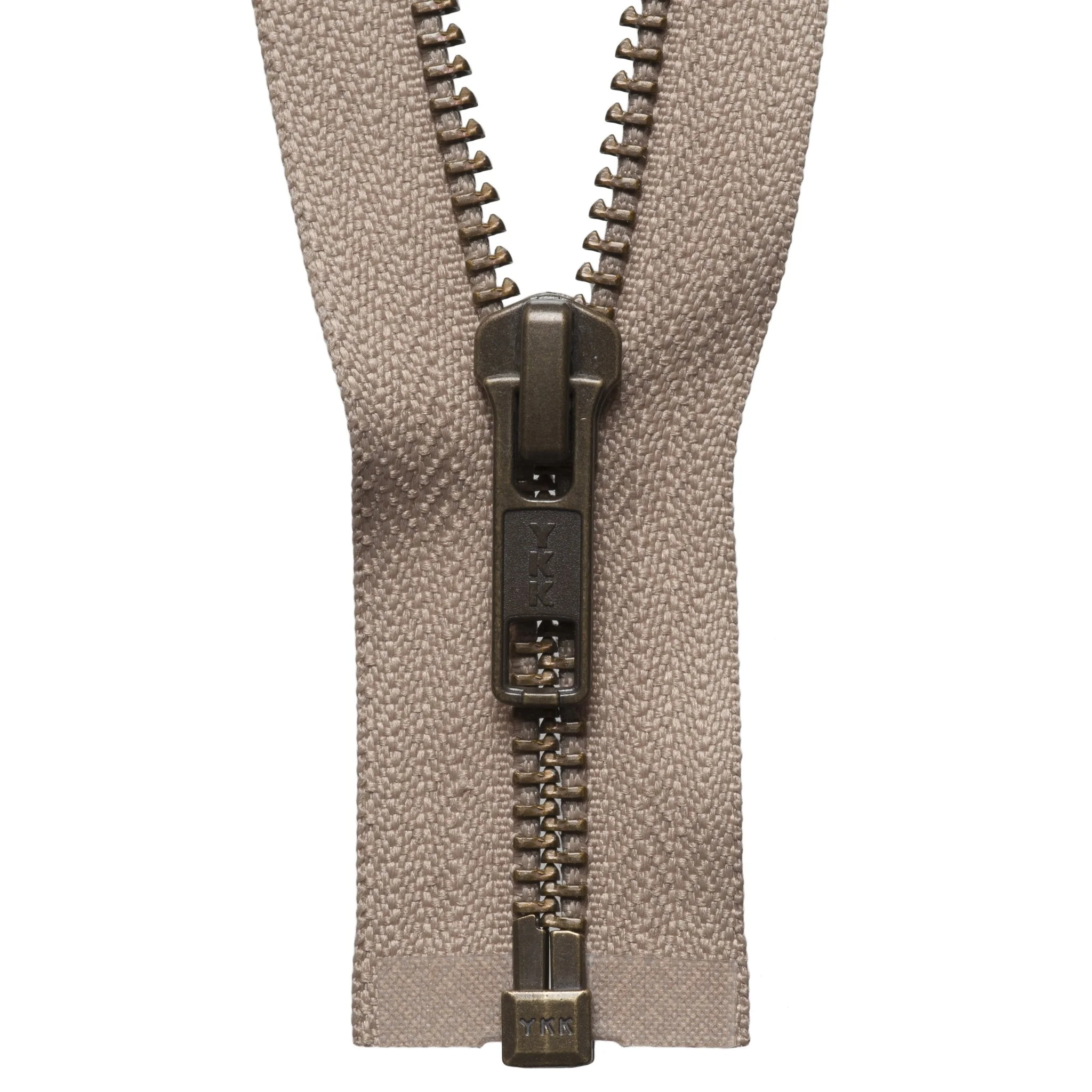 Strong Metal Tooth Open End Zip - 71cm - Fawn