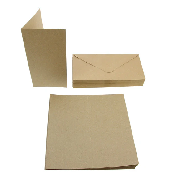 Tall Card Blanks 50Pk - Recycled Kraft