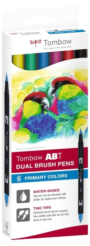 Tombow Dual Brush Pen 6 Set (New Packaging) - Image 2