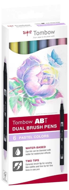 Tombow Dual Brush Pen 6 Set (New Packaging) - Image 3