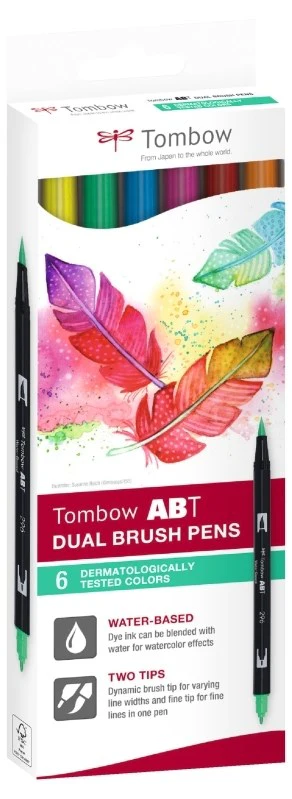 Tombow Dual Brush Pen 6 Set (New Packaging) - Image 4