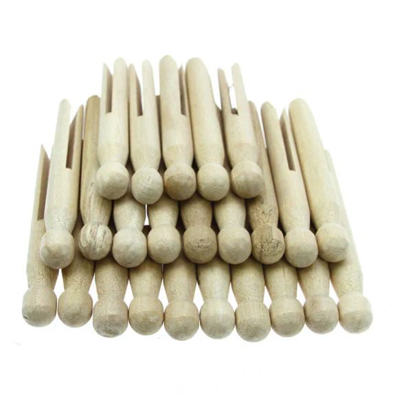 Wooden Dolly Pegs Natural 24pk