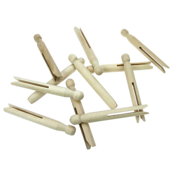 Wooden Dolly Pegs Natural 24pk - Image 2