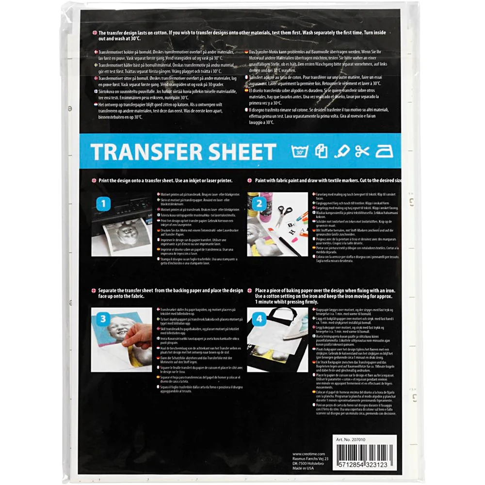 Transfer Sheet: 21.5 x 28cm Dark Fabrics 3pc - Image 3