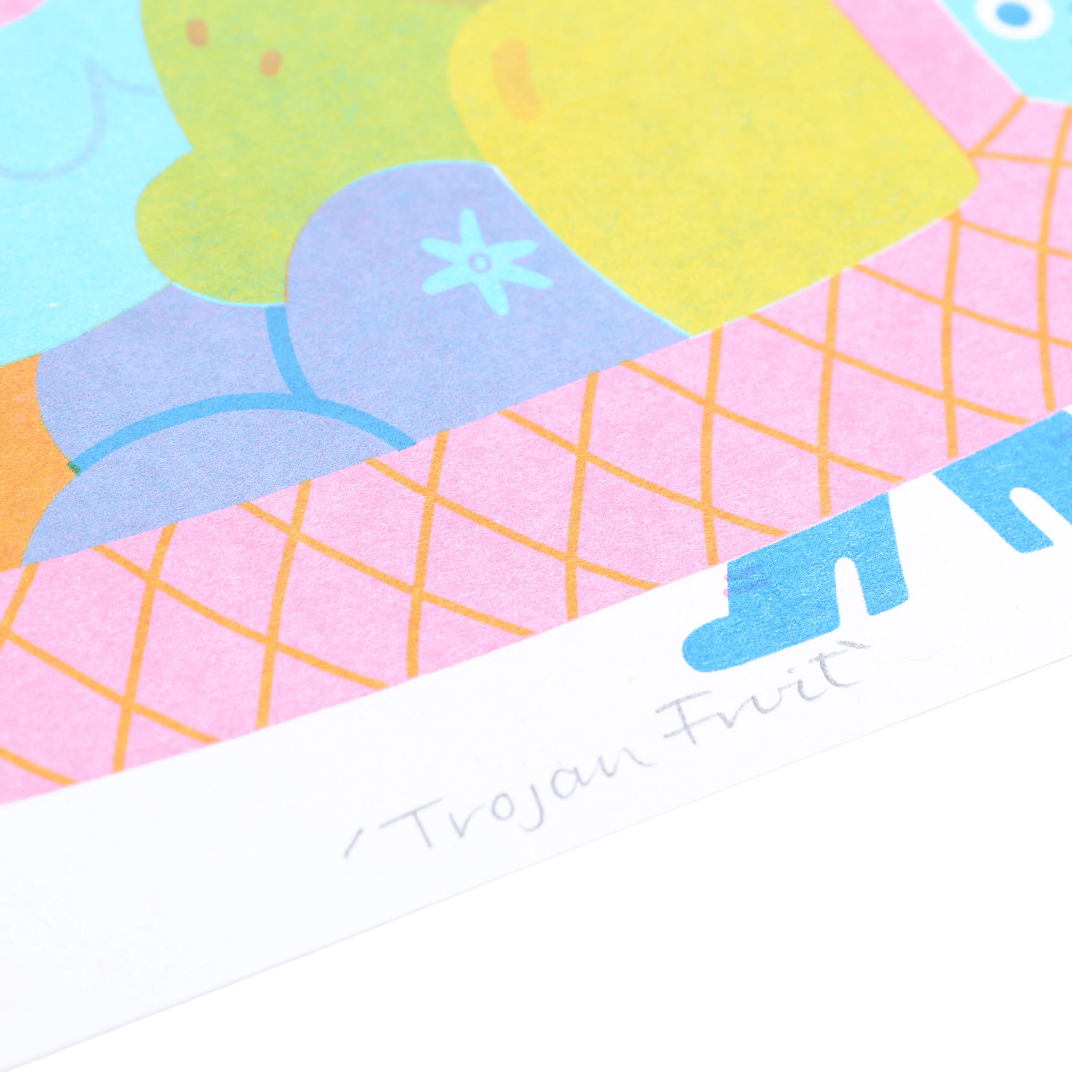 Trojan Fruit A4 Risograph Art Print - Image 2