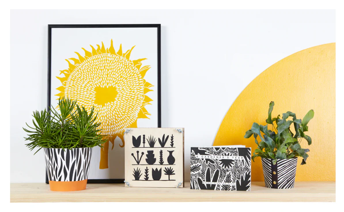 Ulrike Lino Print Sunflower Lino Print - Image 2