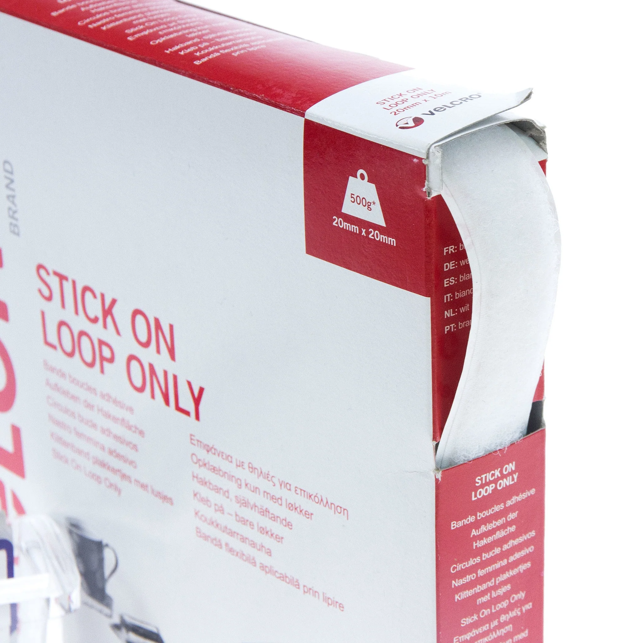 VELCRO Brand Stick On Tape Loop Only 20mm x 10m White - Image 2