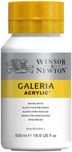 W&N Galeria Acrylic 500ml Mixing White - Image 2