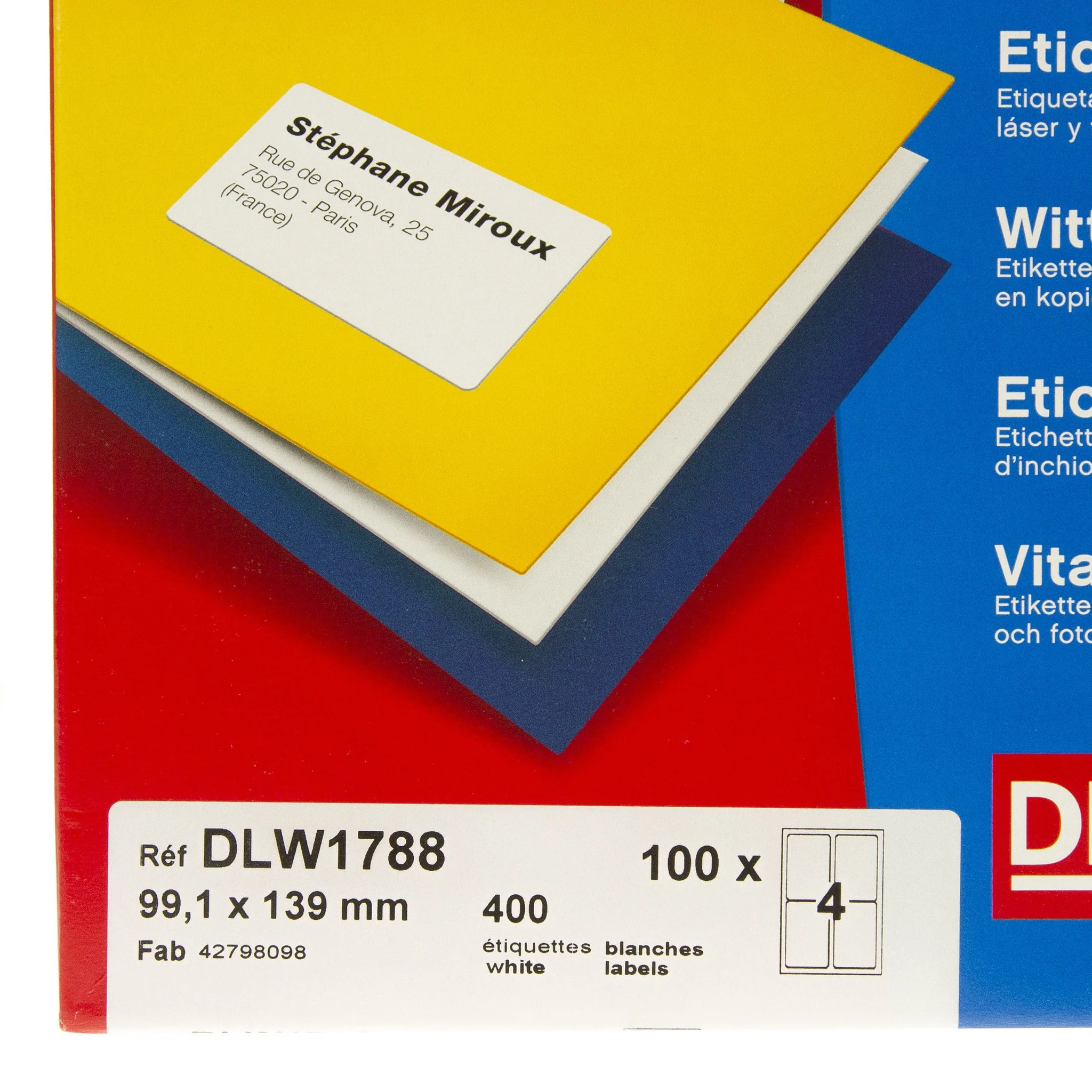 White Labels 99.1mm x 139.4mm 400pk - Image 2