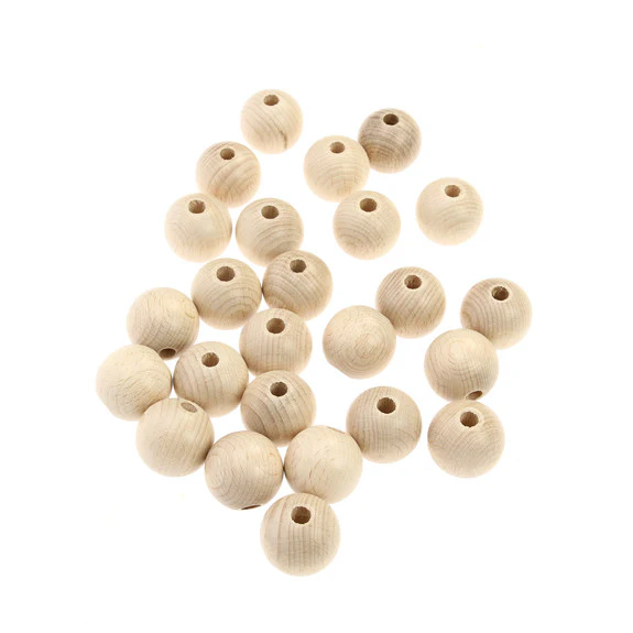 Whitewood Beads 25mm - 25 Pk