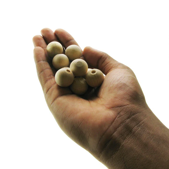 Wood Ball 20mm/3mm Hole 10 Pk