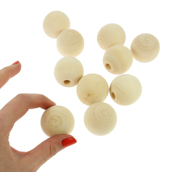Wood Ball 38mm/9mm Hole 10 Pk - Image 2