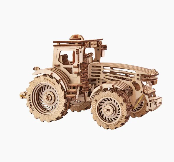 Wood Trick Tractor Mechanical Model