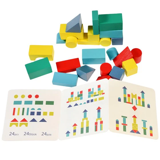 Wooden Building Blocks In A Tin - Image 3