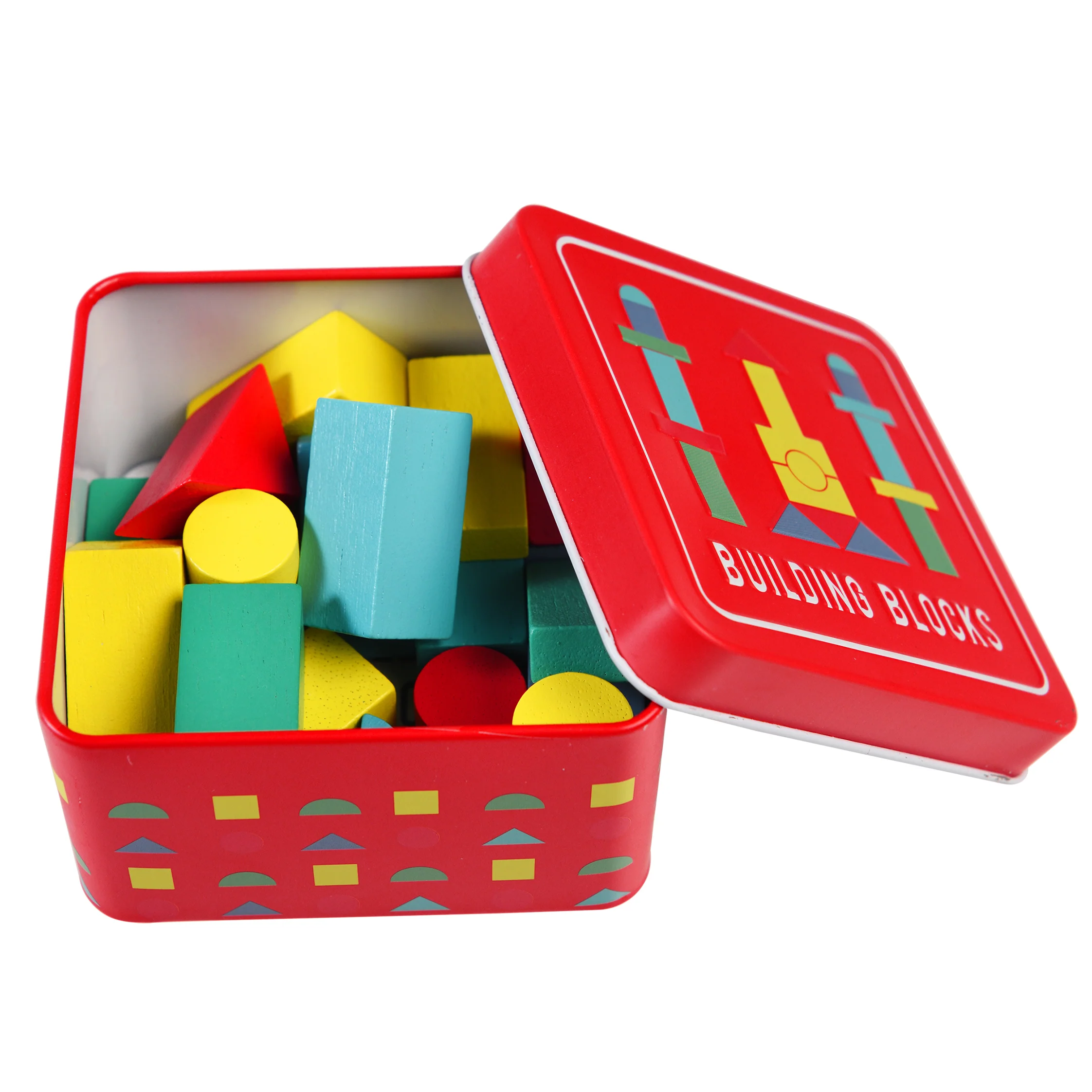 Wooden Building Blocks In A Tin - Image 4