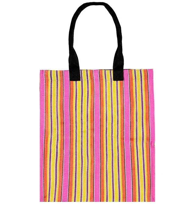 Woven Market Shopper Bag - Rose/Sage/Prim