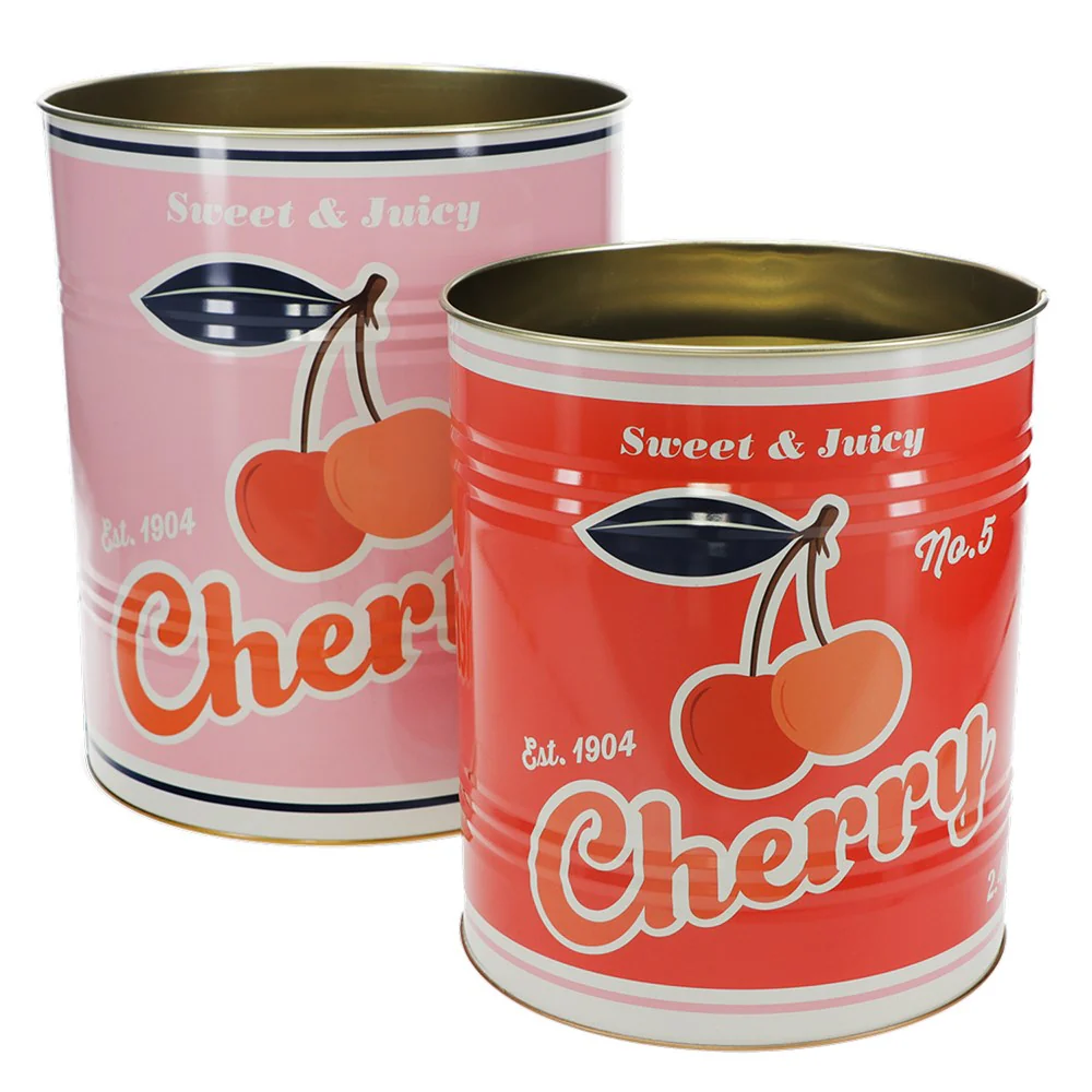 XL storage tins (set of 2) - Cherry