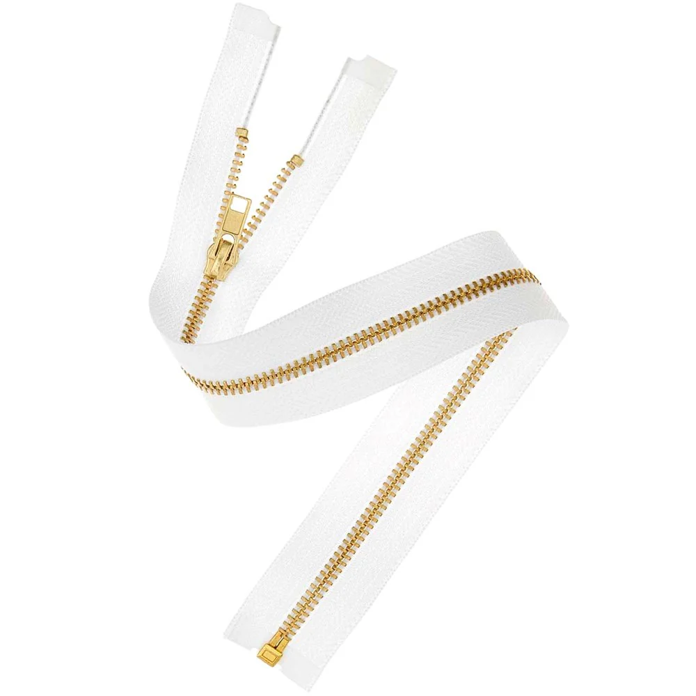 Rico Gold Zip White 30cm x 3mm