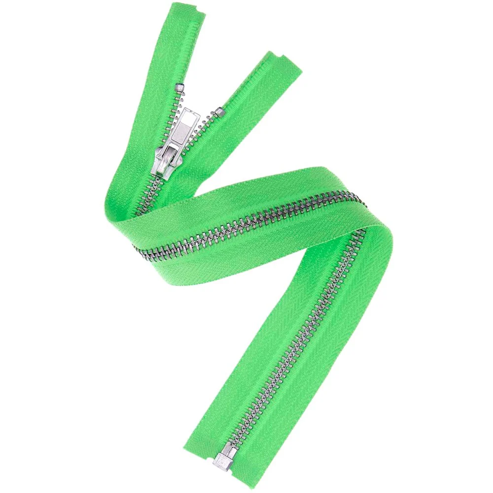 Rico Silver Zip Neon Green 30cm x 5mm